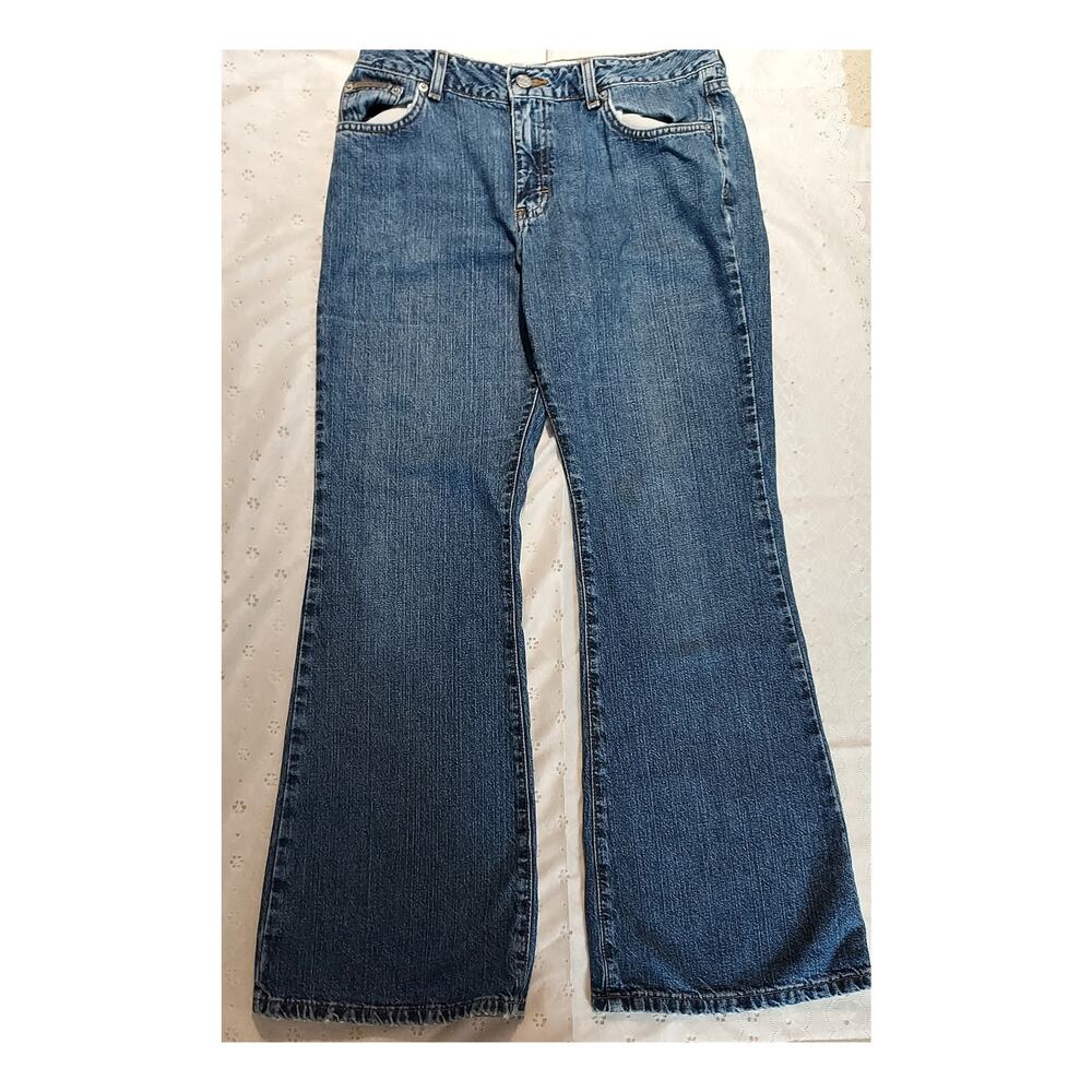 VTG 90's Calvin Klein Flare Leg Double Stone Wash Jeans High Rise